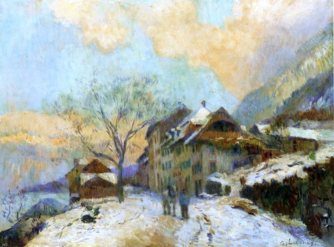  Albert Lebourg The Banks of Lake Geneva at Saint-Gingolph, in winter, with Snowy Weather - Hand Painted Oil Painting