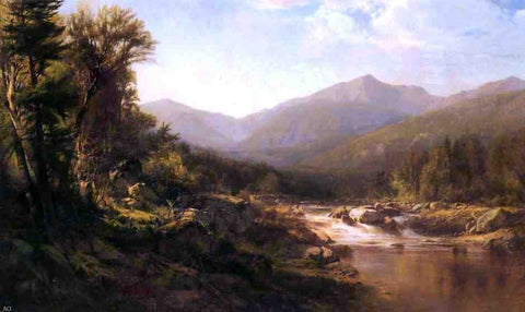  Alexander Helwig Wyant Landscape with Mountains and Stream - Hand Painted Oil Painting