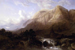  Alexandre Calame Mountainous Landscape with a Torrent - Hand Painted Oil Painting