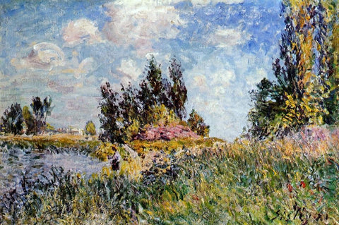  Alfred Sisley Landscape - The Banks of the Loing at Saint-Mammes - Hand Painted Oil Painting