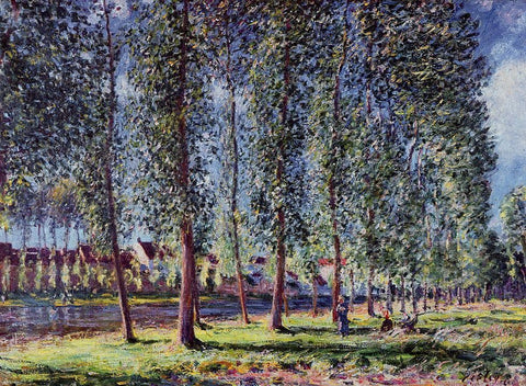  Alfred Sisley Lane of Poplars at Moret - Hand Painted Oil Painting