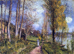  Alfred Sisley Near the Seine at By - Hand Painted Oil Painting