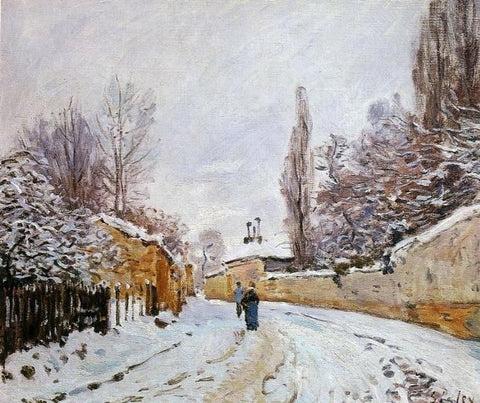  Alfred Sisley Road under Snow, Louveciennes - Hand Painted Oil Painting
