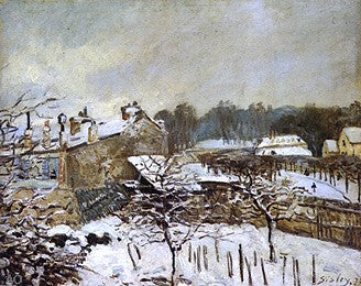  Alfred Sisley Snow Effect at Louveciennes - Hand Painted Oil Painting