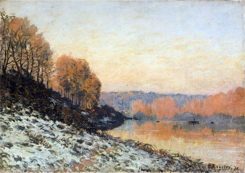  Alfred Sisley The Seine at Bougival in Winter - Hand Painted Oil Painting