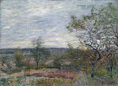  Alfred Sisley Windy Day at Veneux (also known as La Campagne aux Environs de Veneux) - Hand Painted Oil Painting