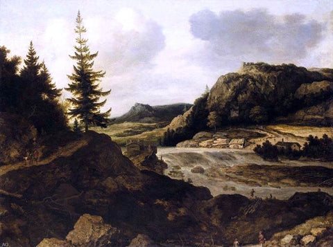  Allaert Van Everdingen Mountainous River Landscape - Hand Painted Oil Painting