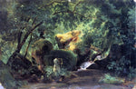  Andre Giroux Forest Interior with an Artist, Civita Castellana - Hand Painted Oil Painting