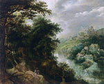  Anthonie Mirou Wooded River Landscape - Hand Painted Oil Painting