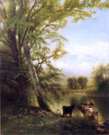  Arthur Parton Pastoral Landscape - Hand Painted Oil Painting