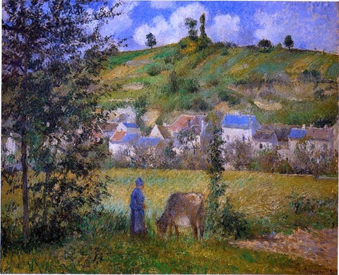  Camille Pissarro Chaponval Landscape - Hand Painted Oil Painting