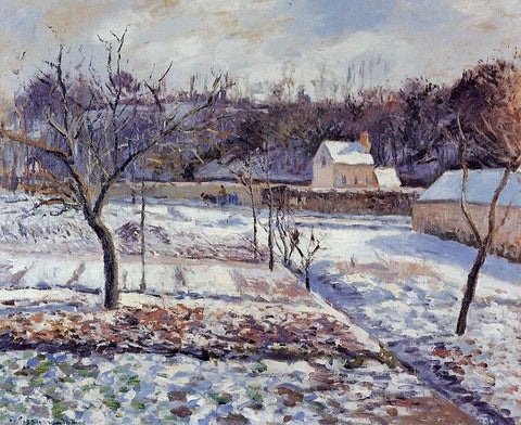  Camille Pissarro L'Hermitage, Pontoise: Snow Effect - Hand Painted Oil Painting