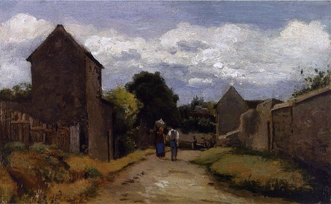 Camille Pissarro Male and Female Peasants on a Path Crossing the Countryside - Hand Painted Oil Painting