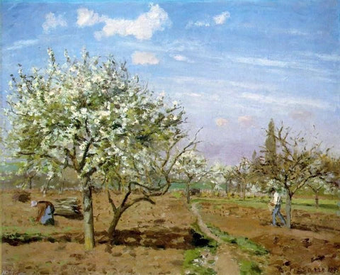  Camille Pissarro Orchard in Blossom, Louveciennes - Hand Painted Oil Painting