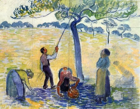  Camille Pissarro Picking Apples - Hand Painted Oil Painting