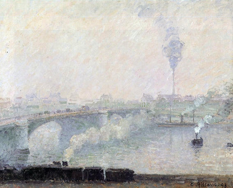  Camille Pissarro Rouen, Fog Effect - Hand Painted Oil Painting