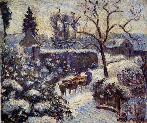  Camille Pissarro The Effect of Snow at Montfoucault - Hand Painted Oil Painting