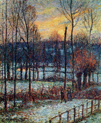  Camille Pissarro The Effect of Snow, Sunset, Eragny - Hand Painted Oil Painting