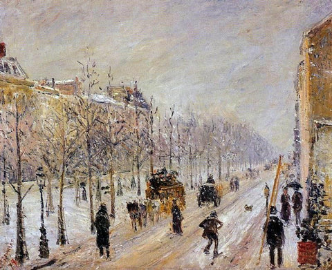  Camille Pissarro The Outer Boulevards, Snow Effect - Hand Painted Oil Painting