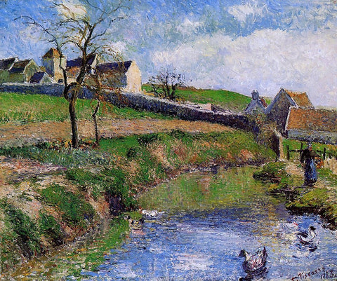  Camille Pissarro View of a Farm in Osny - Hand Painted Oil Painting