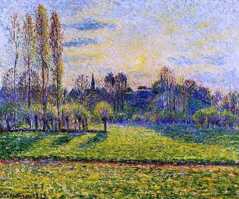  Camille Pissarro View of Bazincourt, Sunset - Hand Painted Oil Painting