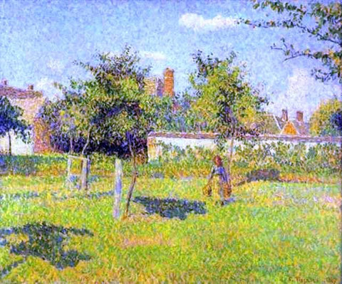  Camille Pissarro Woman in an Orchard, Spring Sunshine in a Field, Eragny - Hand Painted Oil Painting