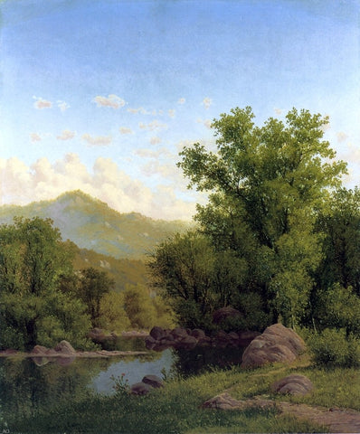  Charles Harry Eaton Spring Landscape along a River - Hand Painted Oil Painting