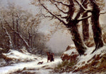  Charles Joseph Lecointe Travellers In Winter Woodland - Hand Painted Oil Painting