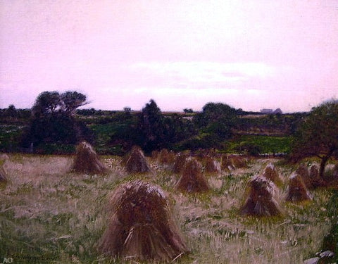  Charles Warren Eaton Haystacks, Thompson, Conn. - Hand Painted Oil Painting