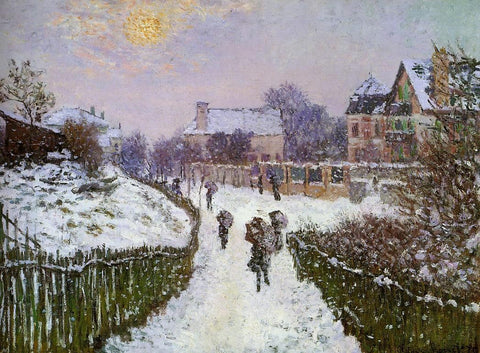  Claude Oscar Monet Boulevard St Denis, Argenteuil, Snow Effect - Hand Painted Oil Painting