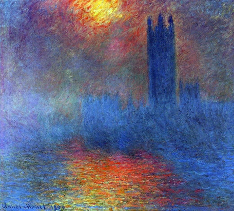  Claude Oscar Monet Houses of Parliament, Effect of Sunlight in the Fog - Hand Painted Oil Painting