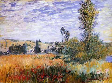  Claude Oscar Monet Landscape at Vetheuil - Hand Painted Oil Painting
