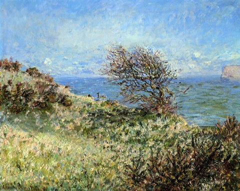  Claude Oscar Monet On the Cliff at Fecamp - Hand Painted Oil Painting