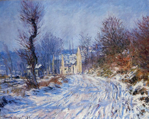  Claude Oscar Monet Road to Giverny in Winter - Hand Painted Oil Painting