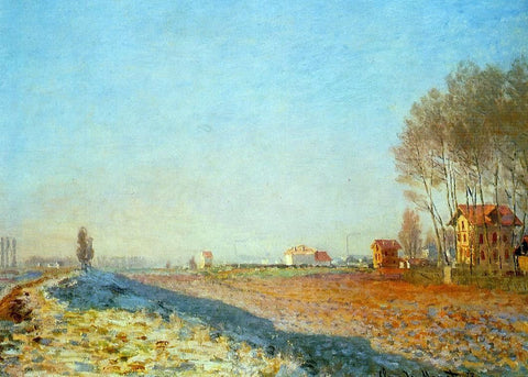  Claude Oscar Monet The Plain of Colombes, White Frost - Hand Painted Oil Painting
