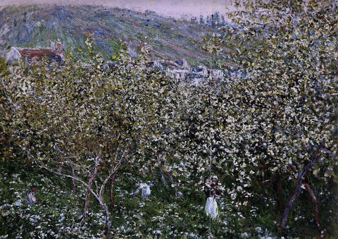  Claude Oscar Monet Vetheuil, Flowering Plum Trees - Hand Painted Oil Painting