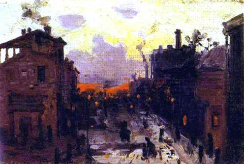  Constantin Alexeevich Korovin Sunset at the Outskirt of the Town - Hand Painted Oil Painting