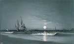  David Johnston Kennedy Entrance to Harbor - Moonlight - Hand Painted Oil Painting