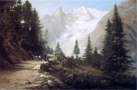  Clinton Boutelle De Witt Clinton Boutelle Watching the Artist in the Rockies - Hand Painted Oil Painting