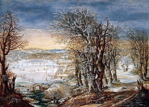  Denis Van Alsloot Winter Landscape in the Foret de Soignes, with the Flight Into Egypt - Hand Painted Oil Painting