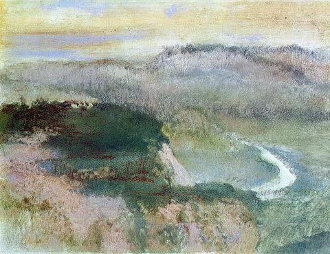  Edgar Degas Landscape with Hills - Hand Painted Oil Painting