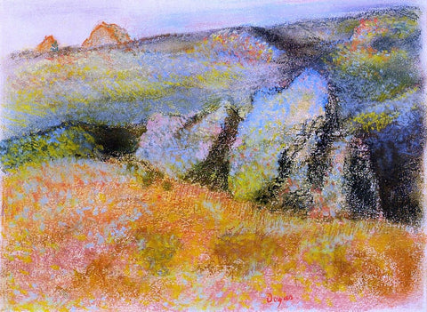  Edgar Degas Landscape with Rocks - Hand Painted Oil Painting