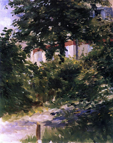 Edouard Manet A Path in the Garden at Rueil - Hand Painted Oil Painting