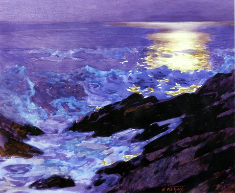  Edward Potthast Moonlight on the Coast - Hand Painted Oil Painting