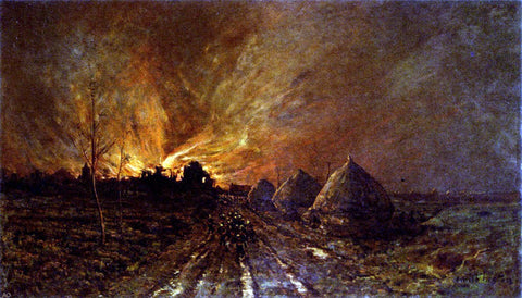  Emile Breton The Conflagration - Hand Painted Oil Painting