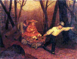  Enoch Wood Perry Collecting Autumn Leaves - Hand Painted Oil Painting