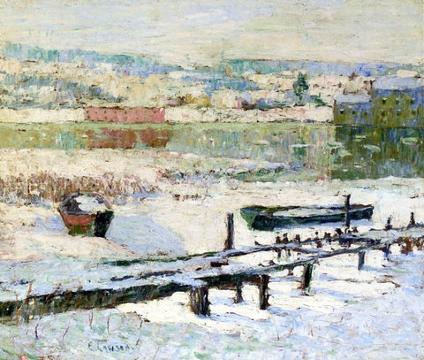  Ernest Lawson River in Winter - Hand Painted Oil Painting