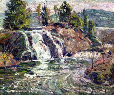  Ernest Lawson A Waterfall - Hand Painted Oil Painting