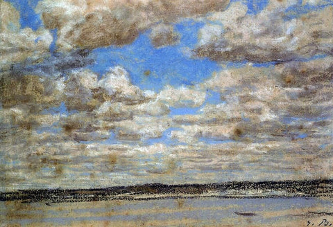  Eugene-Louis Boudin Fine Weather, White Clouds - Hand Painted Oil Painting