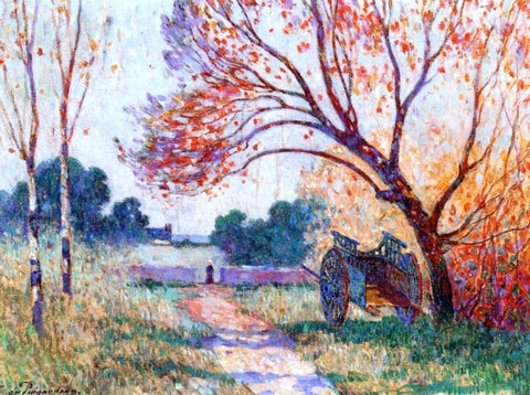  Ferdinand Du Puigaudeau A Cart by the Side of the Path - Hand Painted Oil Painting